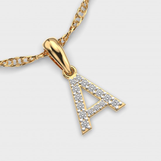 Adorable A Diamond Pendant With Loop (Without Chain)