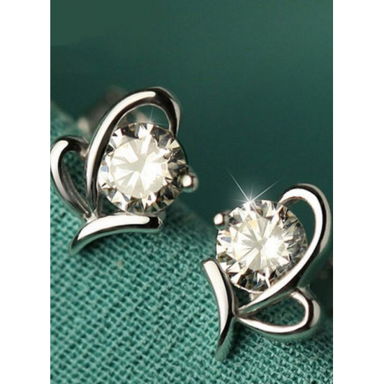 1 Carat Heart and Halo Studs